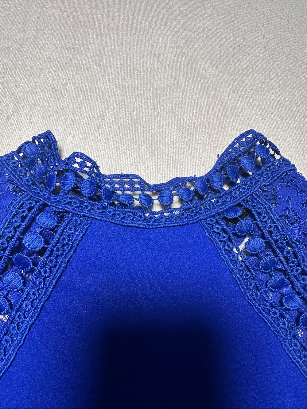 Haute Monde Cobalt Blue Lace Yoke Mini Dress - Picture 6 of 12